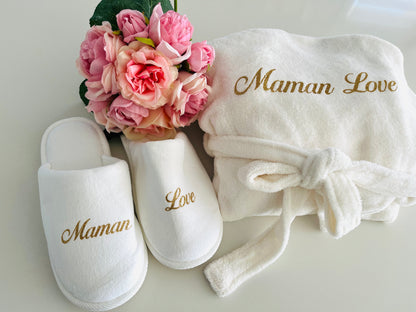 COFFRET COCOONING PEIGNOIR ET CHAUSSONS